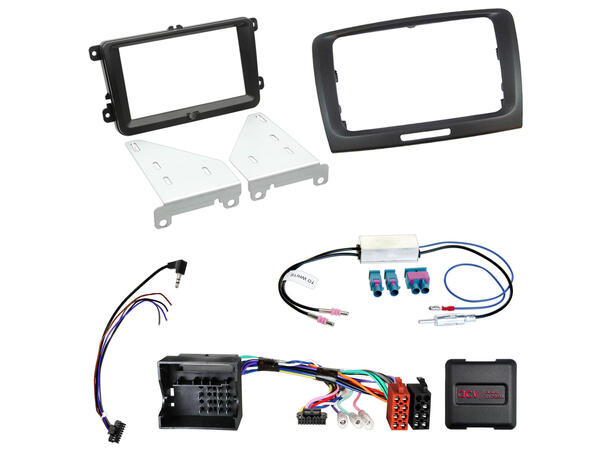 2-DIN monteringssett - komplett Skoda (2008-2015) m/Bolero/Swing 