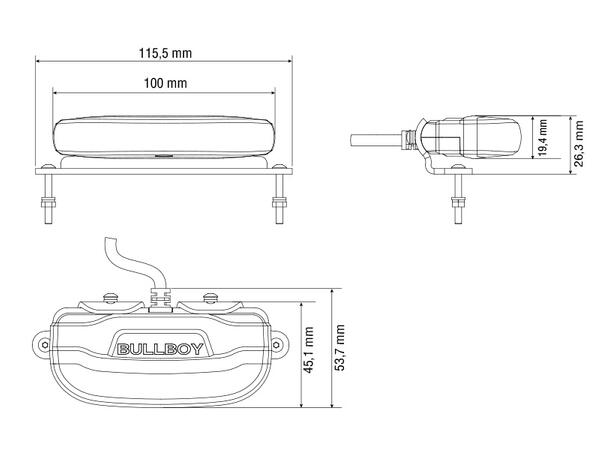Bullboy Proline Mini ryggelys LED, 1970 Lumen, 26W, godkjent ryggelys 