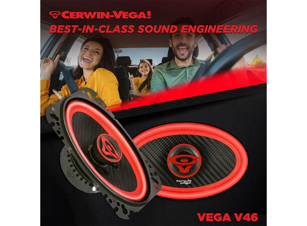 Cerwin Vega V46 høyttalerpar 4x6", 60W RMS,VEGA-serie, 2025 Edition 