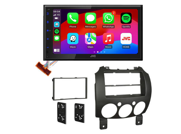 JVC KWM695DBW Bilradiopakke Mazda 2 (2008-2014) 