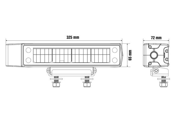Optibeam Aura Brøytelys Høyre, 1170/2340 Lumen, Pris per stk 