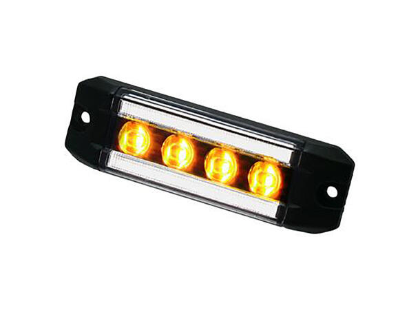 PROPLAST markeringslys Hvit m/varsellys Hvit, 12/24V, ECE R65 