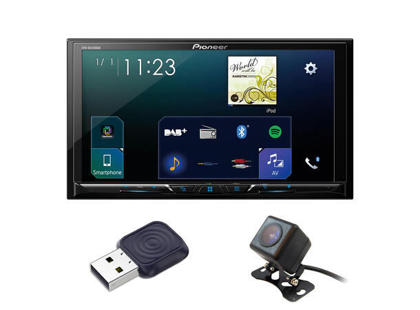 Pioneer SPH-DA230DAB med ryggekamera DAB+, BT, Trådløs Android Auto & Carplay 