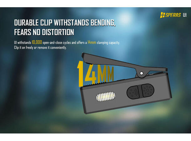 Speras U1 lommelykt/arbeidslys/leselys 500 Lumen, 75 meter kastelengde 