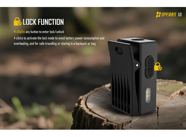 Speras U1 lommelykt/arbeidslys/leselys 500 Lumen, 75 meter kastelengde 