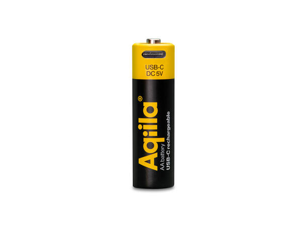 Aqilla Oppladbare AA Lithiumbatterier USB-C, 1,5V, 2000mAh, 4 pk 