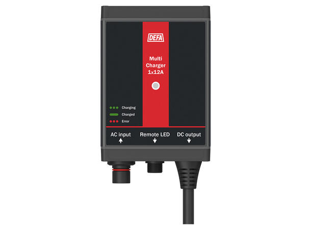 DEFA MultiCharger 1x12A m/Remote LED 12V, tilpasset utrykningskjøretøy 