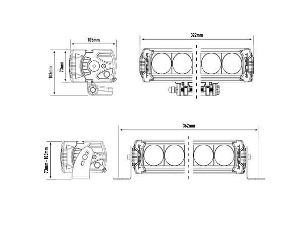 Lazer Triple-R 850 Beacon LED fjernlys LED, 6930 lumen, 1061 meter, varsellys 