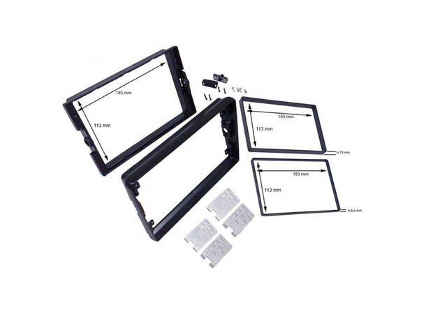 Monteringsramme for 9" spiller Universal 2-DIN montering 