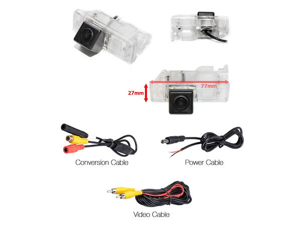 InCarTec Spesialtilp.ryggekamera (CVBS) MB Viano/Vito (2003-2014) m/topphengs. 