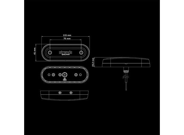 Strands FOR9T Gravity Posisjonslys LED, Hvit, 10-40V, 2,5W, pris per stk 