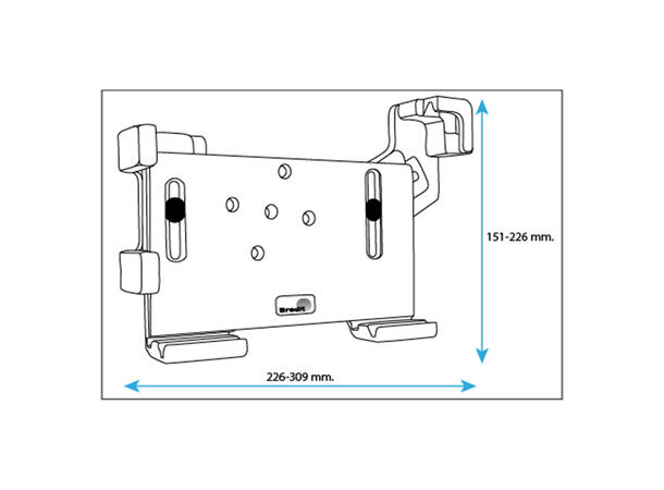 Brodit Passiv holder med kuleledd Bredde: 226–309 / Høyde: 151–226 mm 