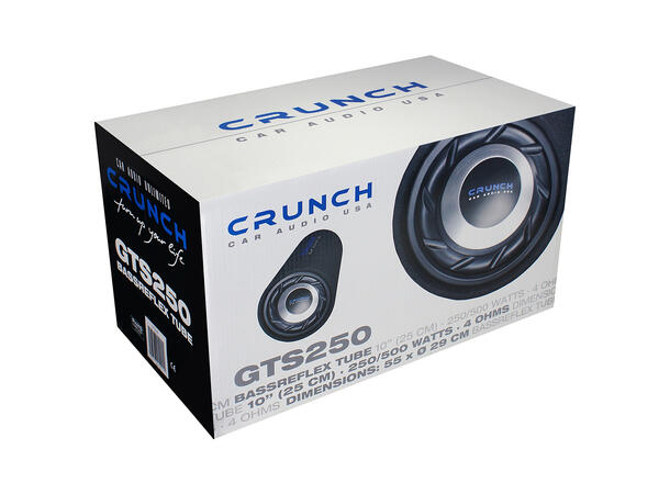 Crunch GTS250 10" Tube basskasse 10" i kasse, 250W RMS, 4 Ohm 