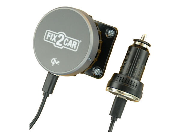 Kram Fix2Car trådløs mobillader iPhone 12-17, 15W, Qi2 m/kjøling 