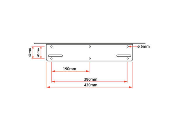 Skiltbrakett for 3 stk 7" ekstralys 3 x 7" ekstralys, 3mm Alu 