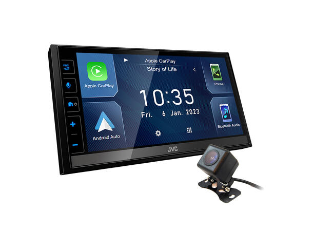 JVC KW-M785DBW med ryggekamera Trådløs CarPlay/Android Auto, BT, DAB+ 