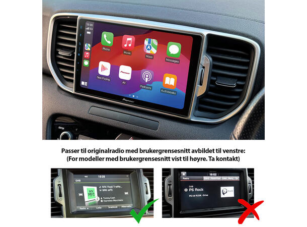 Pioneer Perfect Fit spiller til Kia Kia Sportage (2016-2018) m/navi u/lyd. 