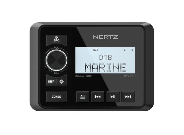 Hertz HMR18D DAB+ marineradio Vanntett, DAB+, BT, USB, AUX 
