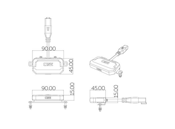 OZZ WL2 P 65 varsellys med rødt pos.lys Oransje, 16W, ECE R65 (Klasse 1&2), R148 