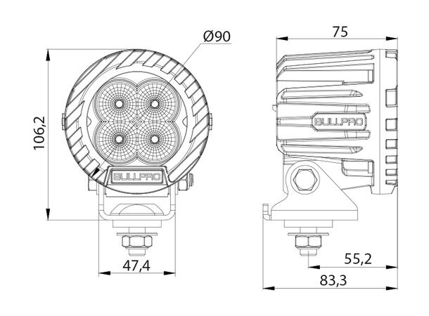 Ocean Vision 22W marine arbeidslys LED, 2100 Lumen, Spot lysbilde 