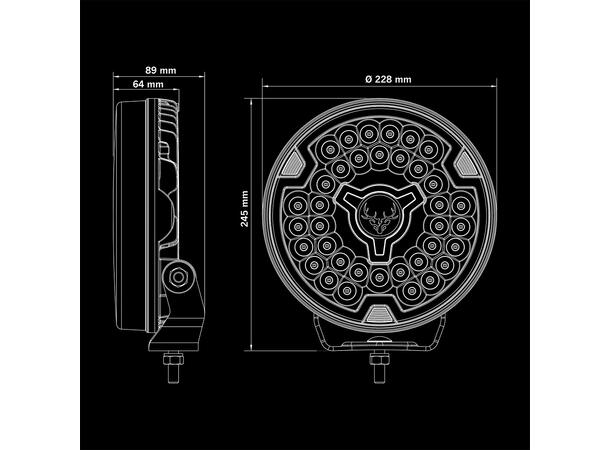 Strands Freedom Maximum 9" Dark fjernlys 13400 Lumen, 115W, per stk 