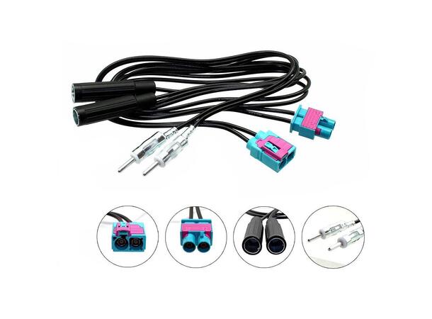 Connects2 Antenneadapter dobbel fakra 2x DIN <-> 2x Fakra 